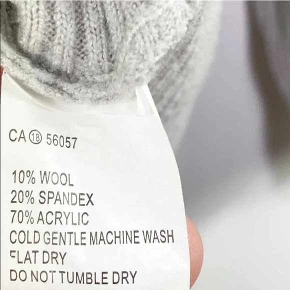 Princess Polly Wool Blend Rib Knit Dolman Sleeve Gray Sweater - Picture 7 of 8